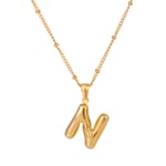 Gold color / 1 Piece Simple Casual Style Letter N Shape Stainless Steel  Gold Color Women's Pendant Necklace Picture14